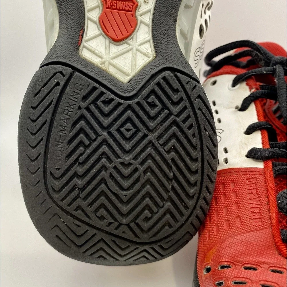 K-Swiss Men's Varsity Low Tennis Shoes - Red, White, Black Size 5‎ *